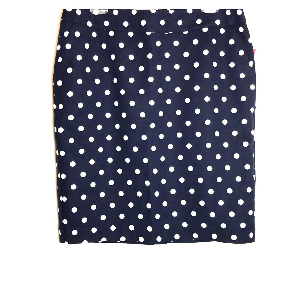 Merona Navy Blue Polka Dot Pencil Skirt Size 12
